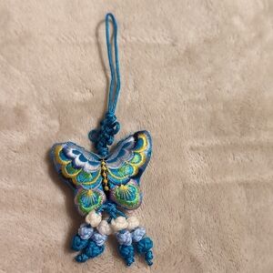 Colorful Embroidered Butterfly Keychain